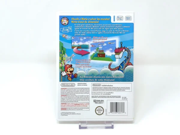 Parte trasera de Super Paper Mario (ESP) (Selects) para Nintendo Wii, edición PAL España