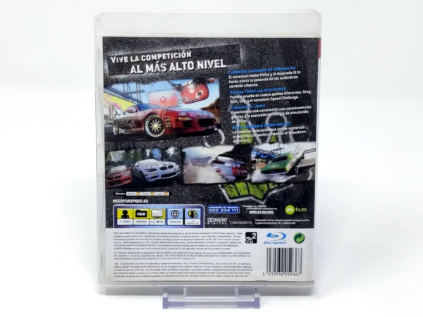 Parte trasera de Need for Speed: ProStreet (ESP) para PlayStation 3, edición PAL España