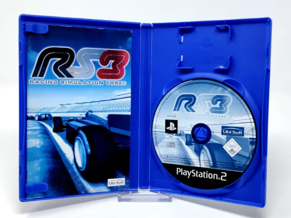 Interior del juego Racing Simulation 3 (ESP) para PlayStation 2 con disco y manual