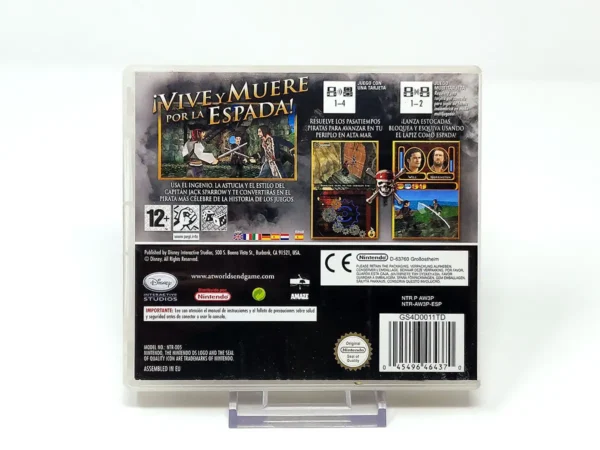 Parte trasera de Piratas del Caribe: En el Fin del Mundo (ESP) para Nintendo DS, edición PAL España