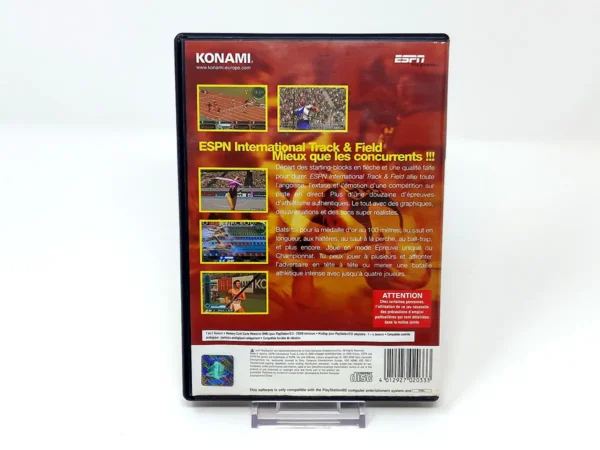 Parte trasera de ESPN International Track & Field (FRA) (Rebajado) para PlayStation 2, edición PAL Francia