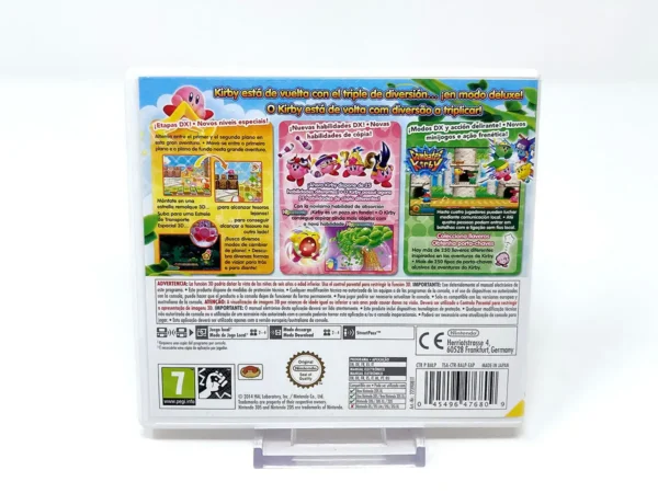 Parte trasera de Kirby Triple Deluxe (ESP) para Nintendo 3DS, edición PAL España