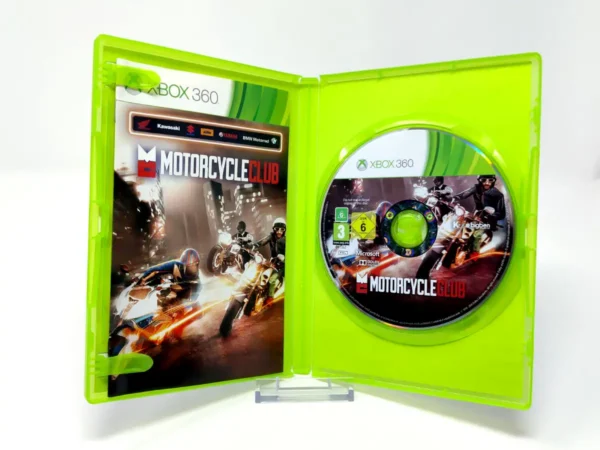 Interior del juego Motorcycle Club (ESP) para XBOX 360 con disco y manual