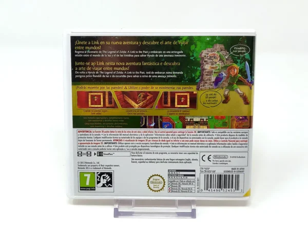 Parte trasera de The Legend of Zelda: A Link Between Worlds (ESP) para Nintendo 3DS, edición PAL España