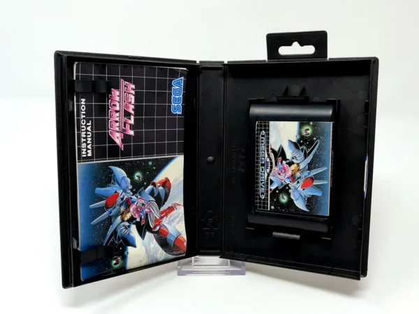 Interior del juego Arrow Flash (ESP) para Sega Mega Drive con disco y manual