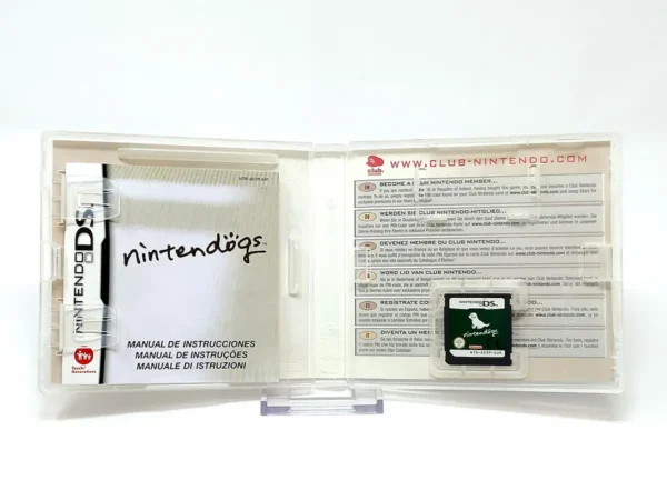 Interior del juego Nintendogs: Labrador & Friends (ESP) para Nintendo DS con disco y manual