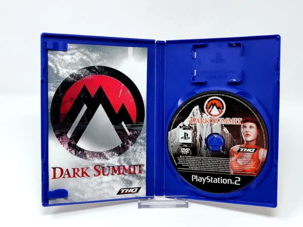 Interior del juego Dark Summit (ESP) para PlayStation 2 con disco y manual