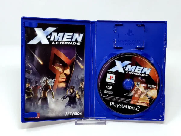 Interior del juego X-Men Legends (ESP) para PlayStation 2 con disco y manual