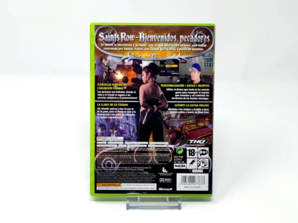 Parte trasera de Saints Row (ESP) para XBOX 360, edición PAL España