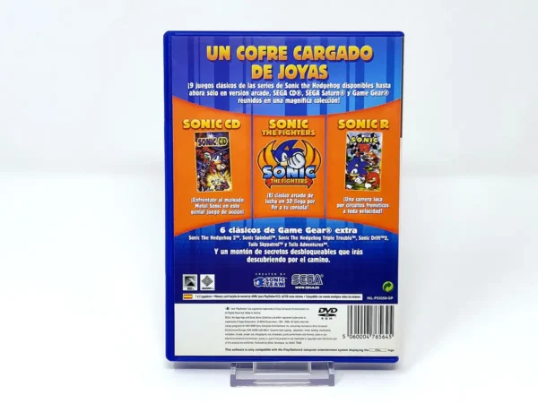 Parte trasera de Sonic Gems Collection (ESP) para PlayStation 2, edición PAL España