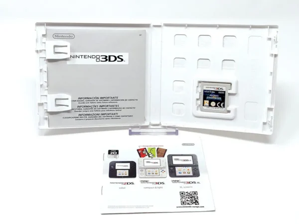 Interior del juego Metroid Prime: Federation Force (ESP) para Nintendo 3DS con disco y manual