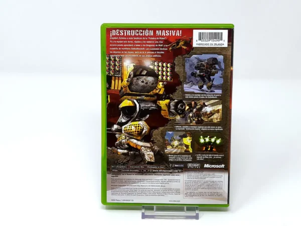 Parte trasera de MechAssault (ESP) para XBOX, edición PAL España