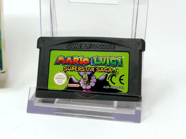 Lateral de la caja de Mario & Luigi: Superstar Saga para Nintendo Game Boy Advance
