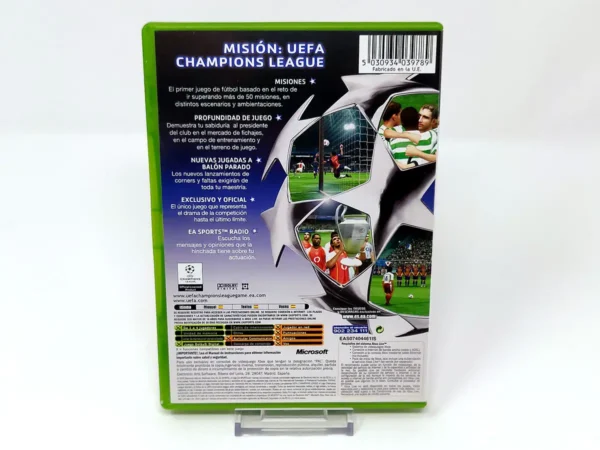 Parte trasera de UEFA Champions League 2004-2005 (ESP) para XBOX, edición PAL España