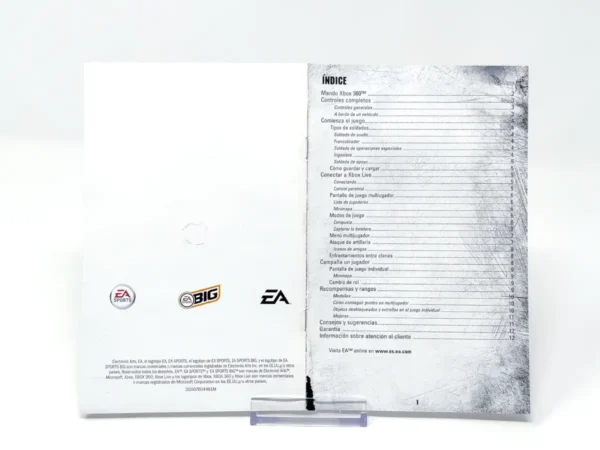 Lateral de la caja de Battlefield 2: Modern Combat (ESP) (Rebajado) para XBOX 360