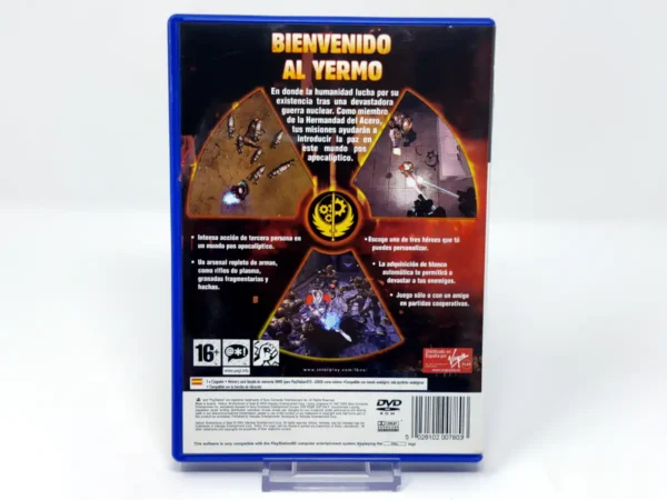 Parte trasera de Fallout: Brotherhood of Steel (ESP) para PlayStation 2, edición PAL España
