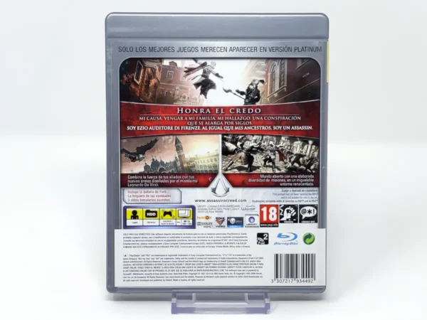 Parte trasera de Assassin's Creed II (GOTY) (ESP) (Platinum) (Rebajado) para PlayStation 3, edición PAL España