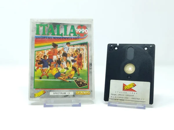 Lateral de la caja de Italia 1990 (ESP) para Sinclair ZX Spectrum