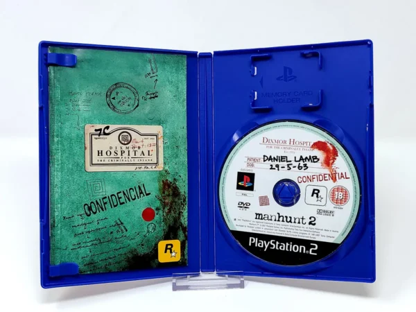 Interior del juego Manhunt 2 (ESP) para PlayStation 2 con disco y manual