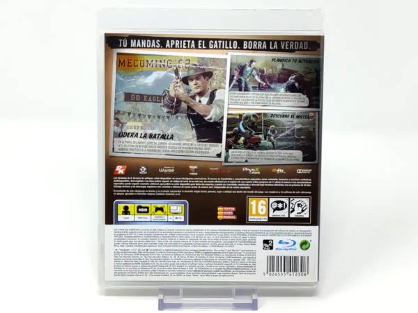 Parte trasera de The Bureau: XCOM Declassified (ESP) para PlayStation 3, edición PAL España