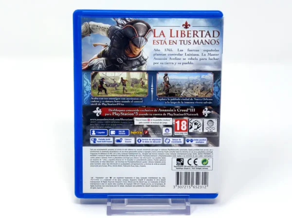 Parte trasera de Assassin's Creed III: Liberation (ESP) (Rebajado) para PS Vita, edición PAL España