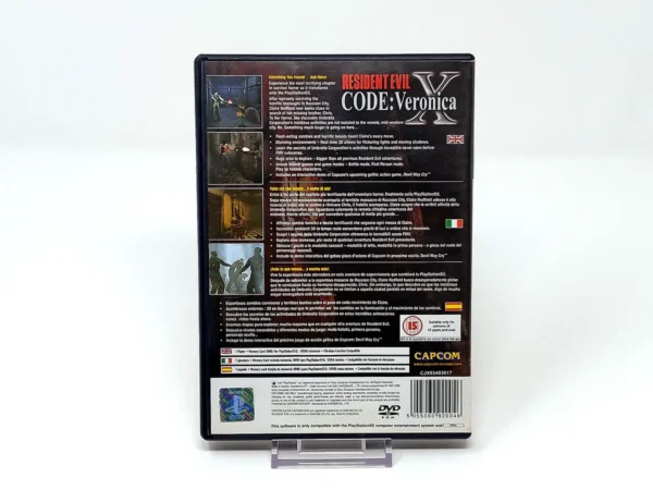 Parte trasera de Resident Evil: Code - Veronica X (ESP) para PlayStation 2, edición PAL España