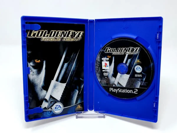 Interior del juego GoldenEye: Rogue Agent (POR) para PlayStation 2 con disco y manual