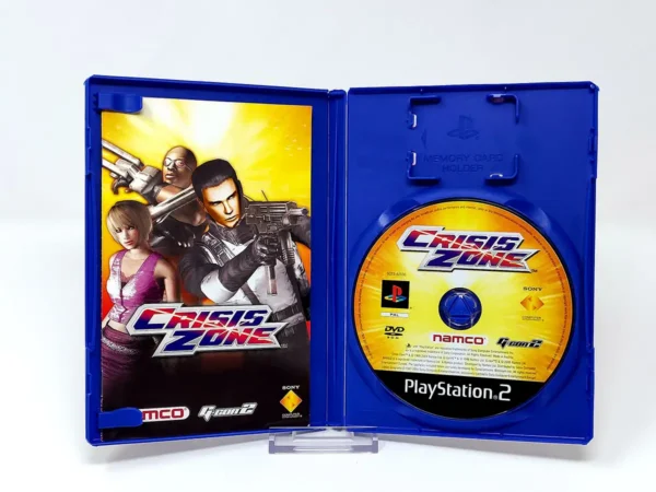 Interior del juego Crisis Zone (ESP) para PlayStation 2 con disco y manual