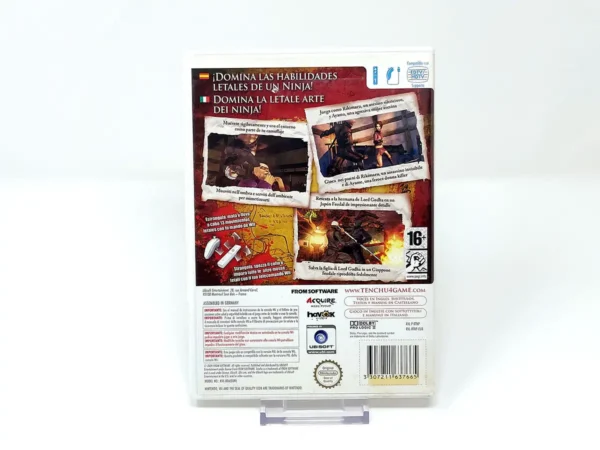 Parte trasera de Tenchu: Shadow Assassins (ESP) para Nintendo Wii, edición PAL España