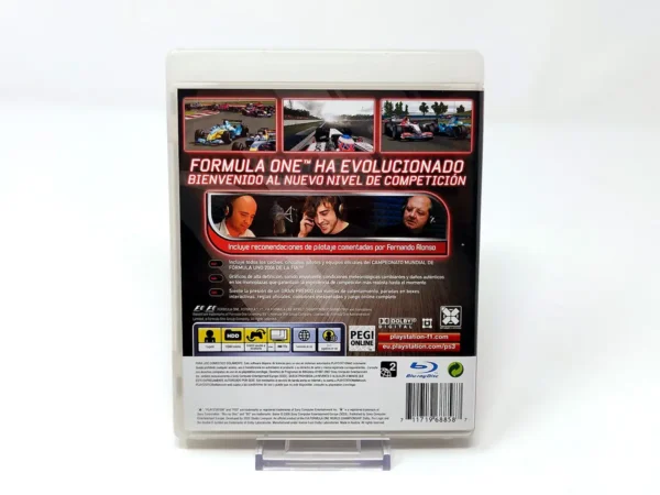 Parte trasera de Formula One: Championship Edition (ESP) para PlayStation 3, edición PAL España