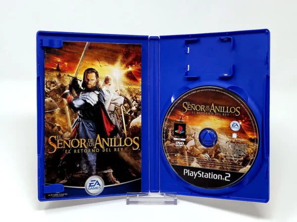 Interior del juego El Señor de los Anillos: El Retorno del Rey (ESP) (v2) para PlayStation 2 con disco y manual