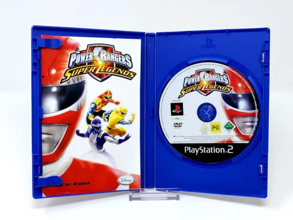 Interior del juego Power Rangers: Super Legends (ESP) para PlayStation 2 con disco y manual