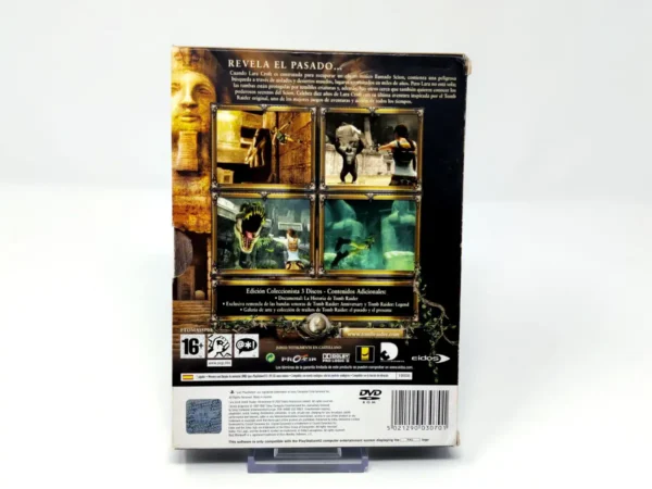 Parte trasera de Lara Croft Tomb Raider: Anniversary (Edición Coleccionista) (ESP) para PlayStation 2, edición PAL España