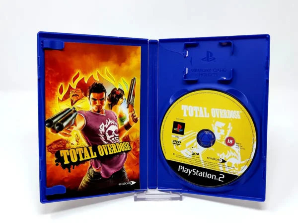 Interior del juego Total Overdose (UK) para PlayStation 2 con disco y manual