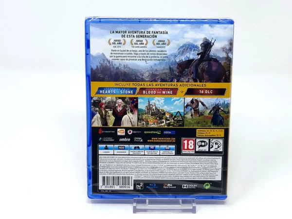 Parte trasera de The Witcher 3  - Wild Hunt GOTY Edition (ESP) (Precintado) para PlayStation 4, edición PAL España