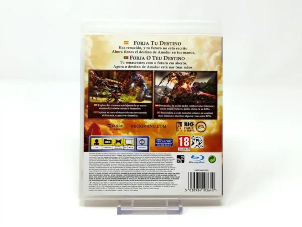 Parte trasera de Kingdoms of Amalur: Reckoning (ESP) para PlayStation 3, edición PAL España
