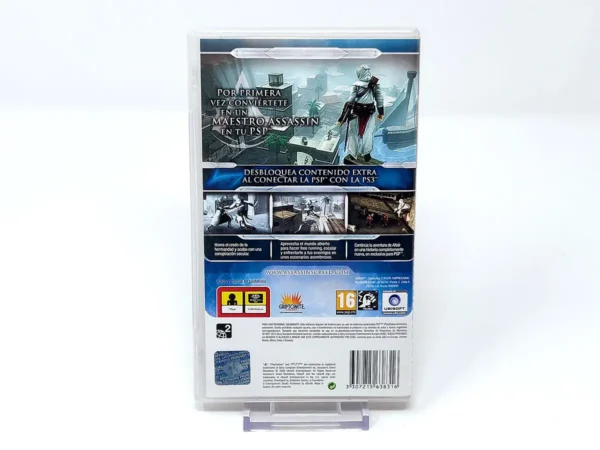 Parte trasera de Assassin's Creed: Bloodlines (ESP) (Essentials) para PSP, edición PAL España