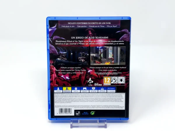 Parte trasera de Bloodstained: Ritual of the Night (ESP) para PlayStation 4, edición PAL España