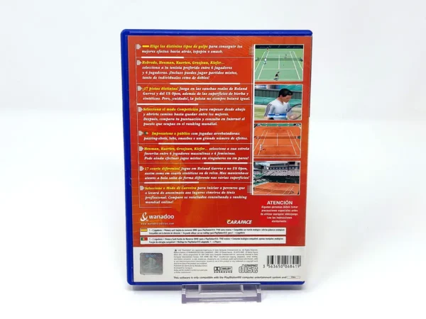 Parte trasera de Roland Garros French Open 2002 (ESP) para PlayStation 2, edición PAL España