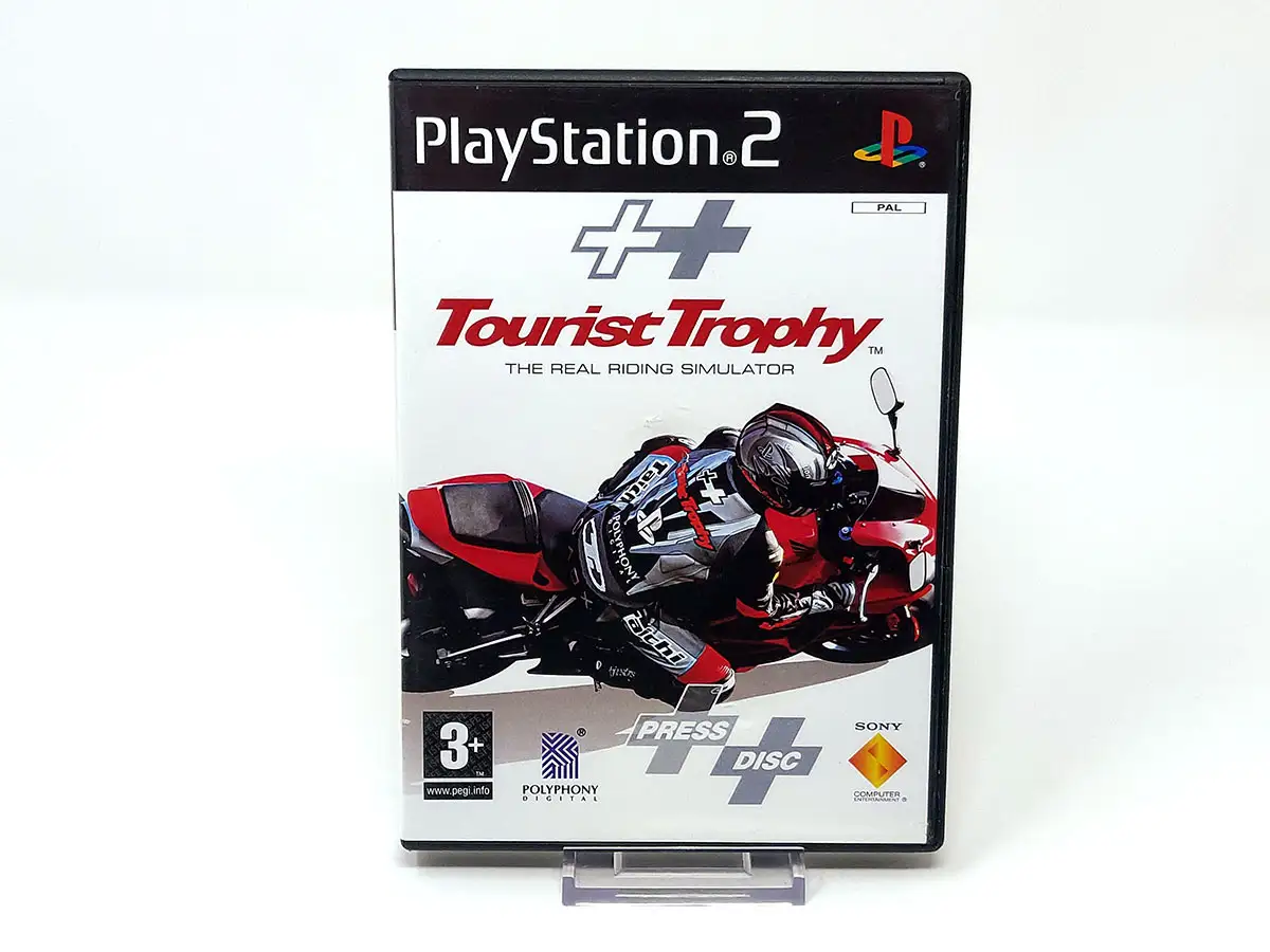 Portada de Tourist Trophy: The Real Riding Simulator (UK) (Press Disc + Promo) para PlayStation 2, edición PAL UK, de segunda mano
