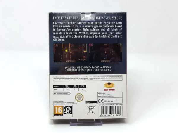 Parte trasera de Lovecraft's Untold Stories: Collector's Edition (EUR) (Precintado) para Nintendo Switch, edición PAL España