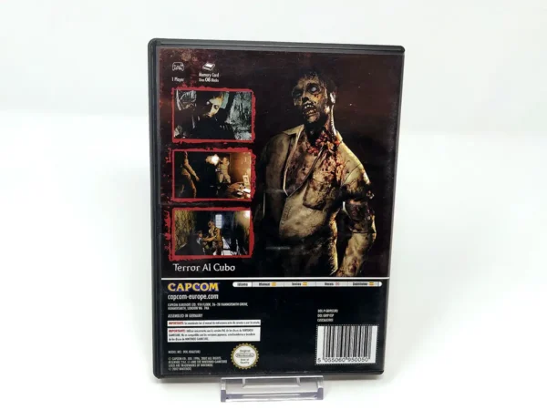 Parte trasera de Resident Evil (ESP) para Nintendo GameCube, edición PAL España