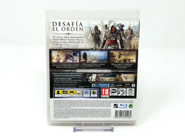 Parte trasera de Assassin's Creed IV: Black Flag (Edición Especial) (ESP) para PlayStation 3, edición PAL España
