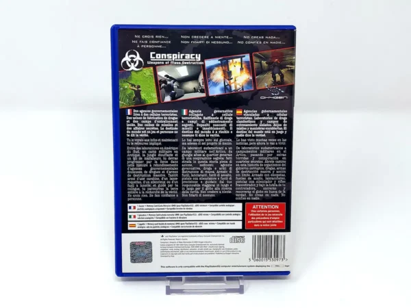 Parte trasera de Conspiracy: Weapons of Mass Destruction (ESP) para PlayStation 2, edición PAL España
