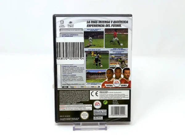 Parte trasera de FIFA Football 2003 (ESP) (Precintado) para Nintendo GameCube, edición PAL España