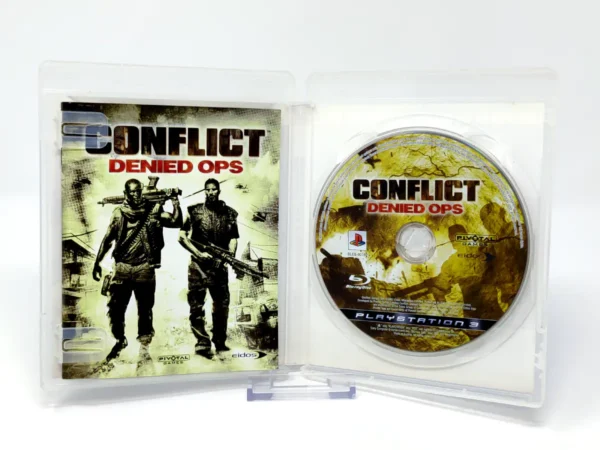 Interior del juego Conflict: Denied Ops (ESP) para PlayStation 3 con disco y manual