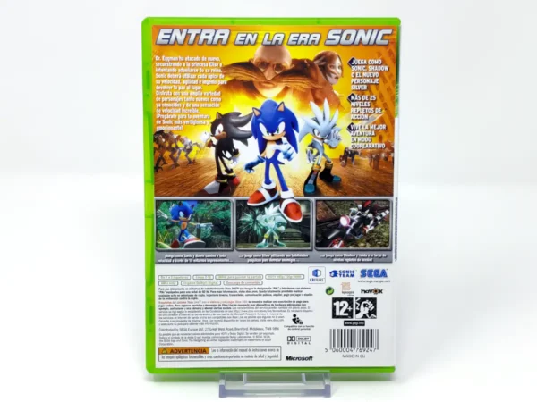 Parte trasera de Sonic the Hedgehog (ESP) para XBOX 360, edición PAL España