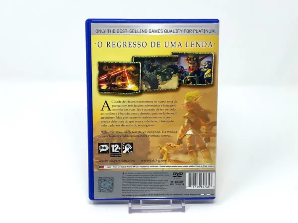 Parte trasera de Jak 3 (POR) (Platinum) para PlayStation 2, edición PAL Portugal