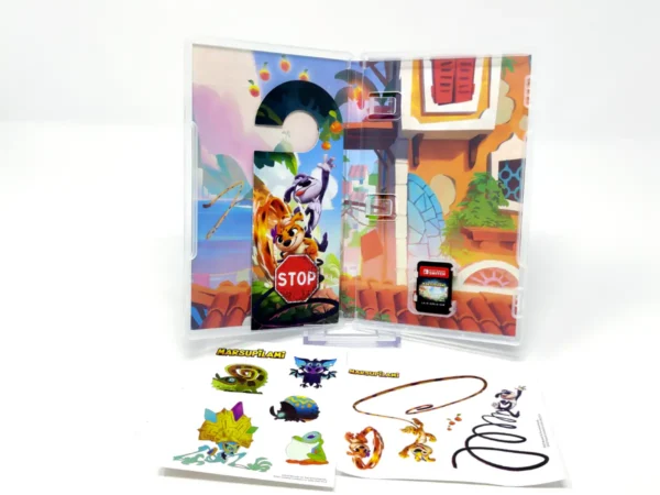 Interior del juego Marsupilami: Hoobadventure (ESP) para Nintendo Switch con disco y manual