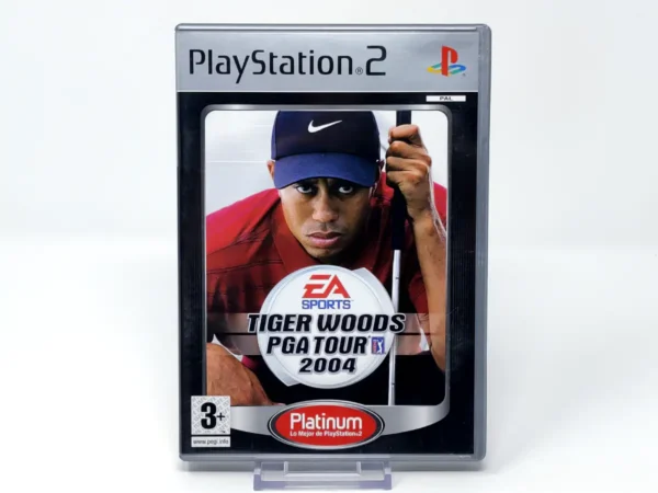 Portada de Tiger Woods PGA Tour 2004 (ESP) (Platinum) para PlayStation 2, edición PAL España, de segunda mano